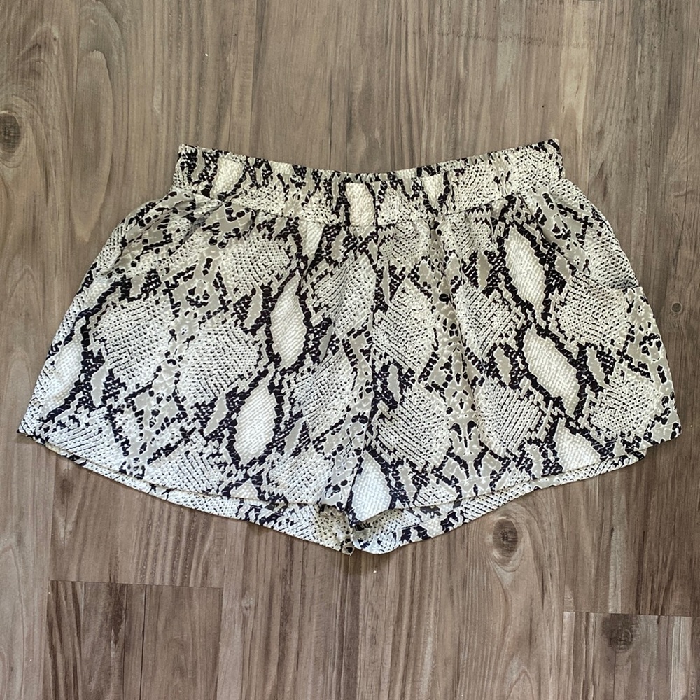 Blush Silky Snake Print Shorts